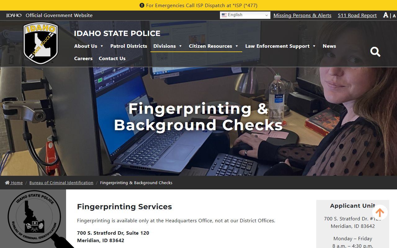 Gooding County criminal court records ISP fingerprinting and background checks