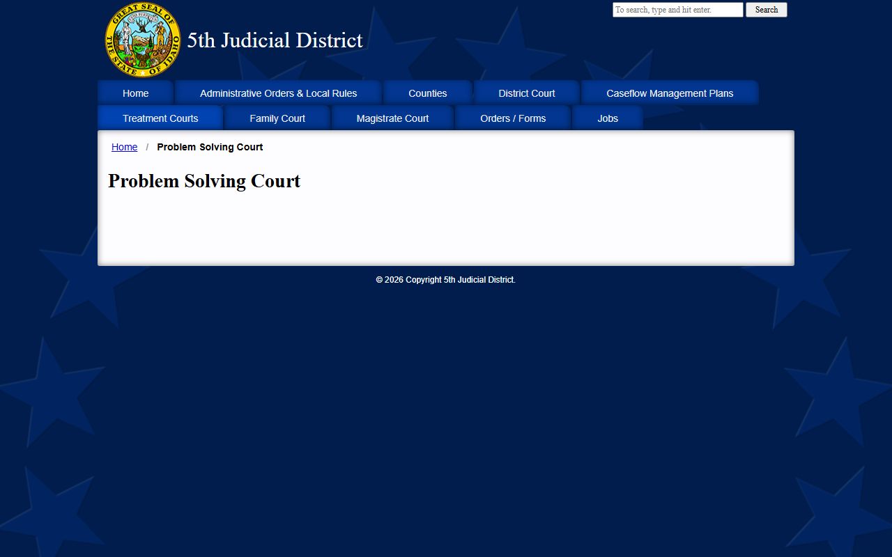 Gooding County District Court Fifth Judicial District problem solving court information