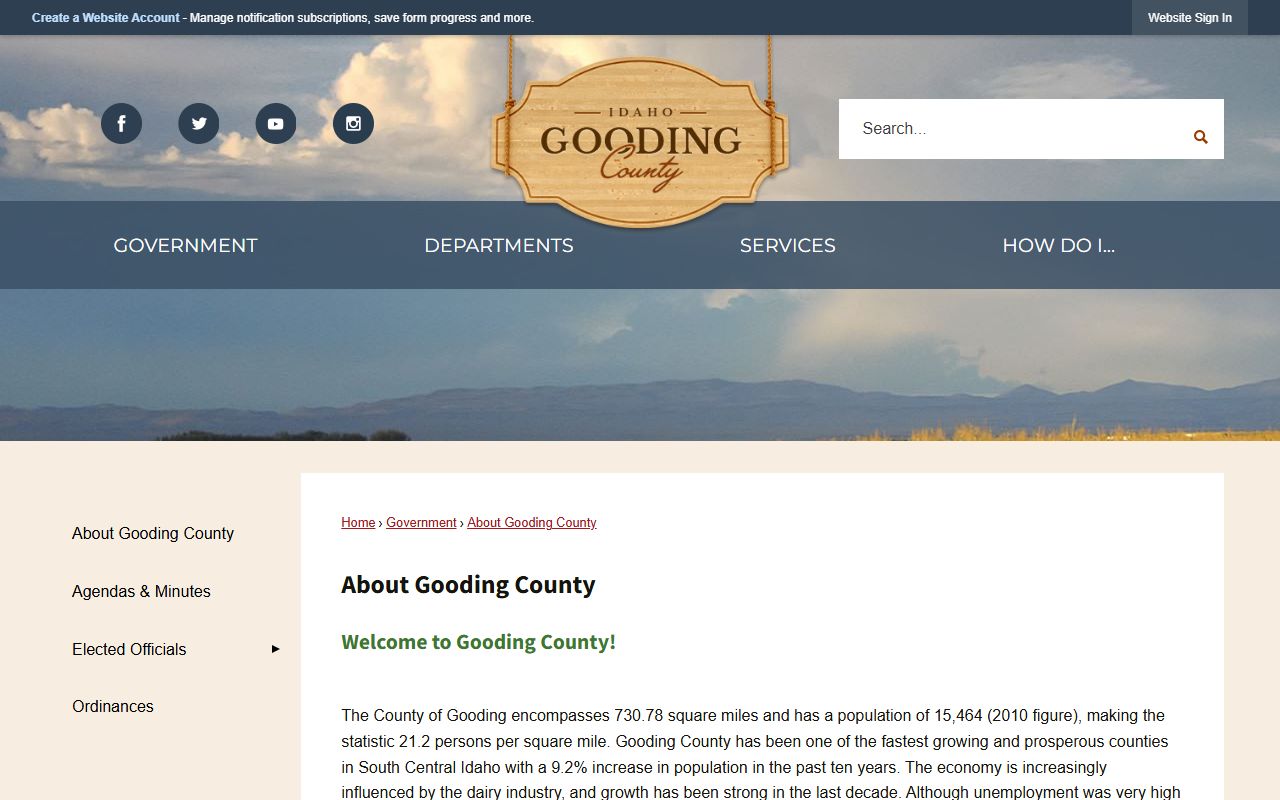 Gooding County Court records county history source