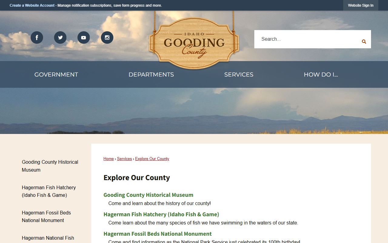 Gooding County Court records local county overview